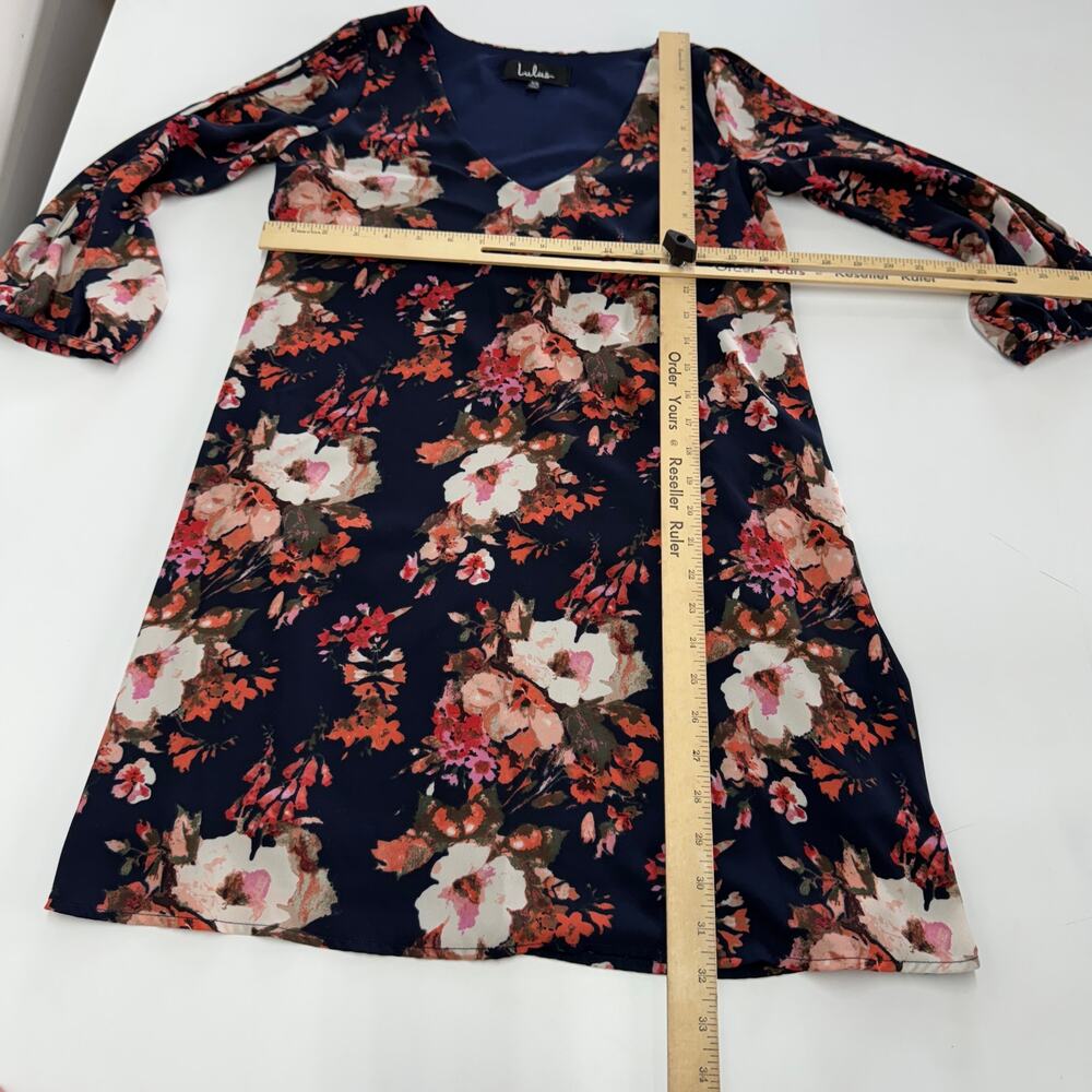 Lulus Dress Womens X Small Shifting Dears Navy Blue Floral Print Mini - Picture 10 of 12